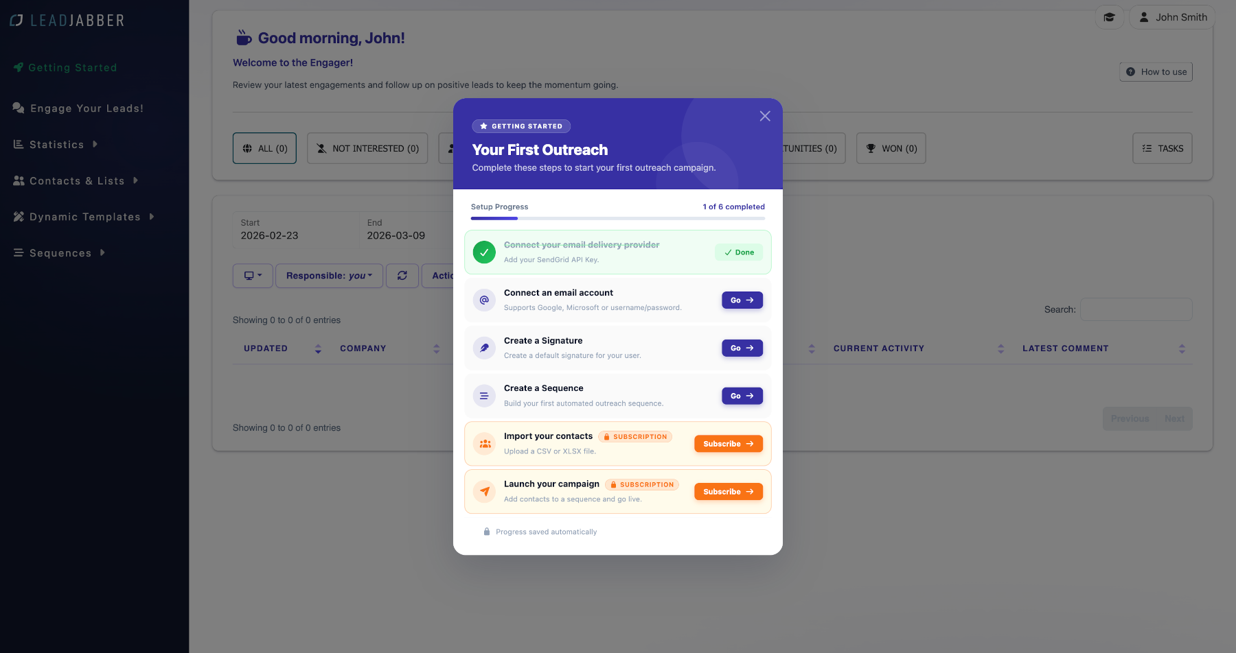 Confirmation that the SendGrid API key was added and verified